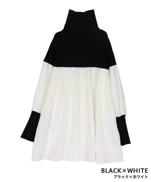 Tunic Pleated High-Neck 褶襉高領束腰外衣
