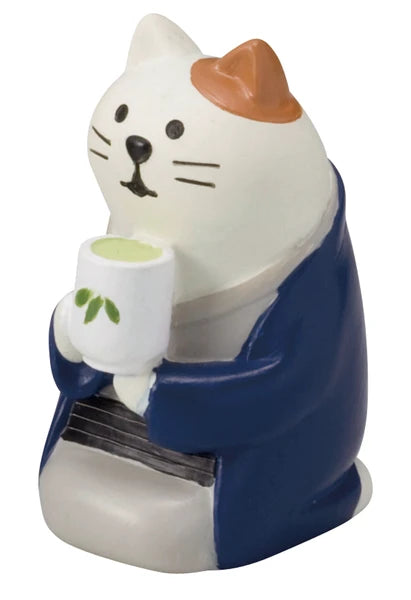 Decole Cocombre - Cat with Green Tea 擺設- 貓貓飲綠茶